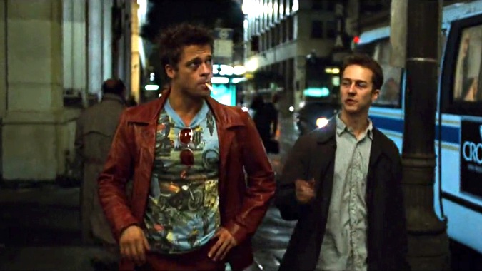 film fight club 1999 tyler durden brad pitt jackets red leather jacket